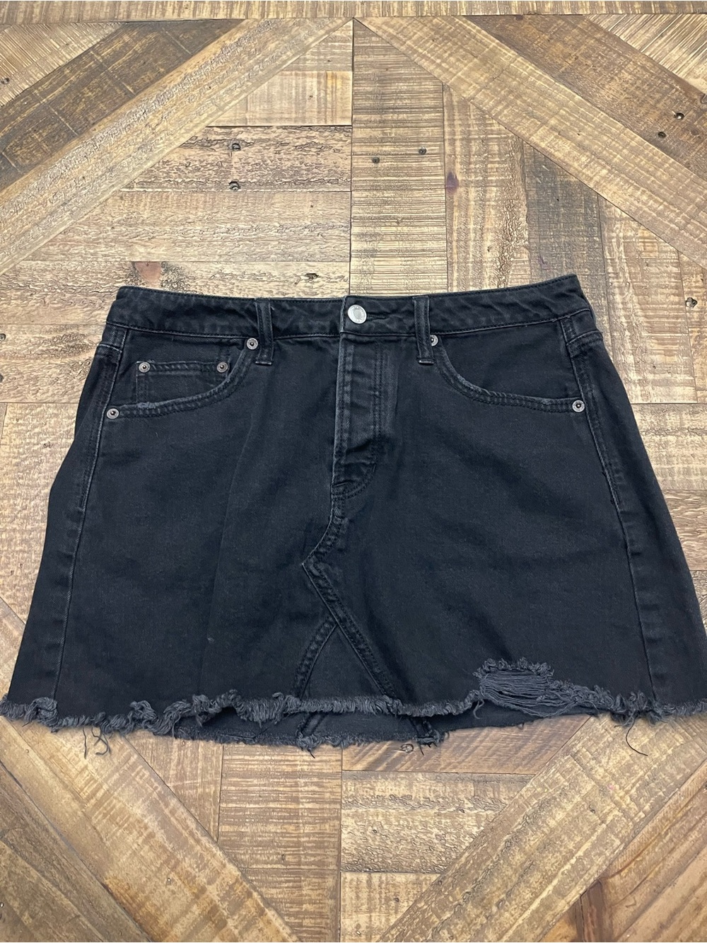 American Eagle Outfitters High-Rise Festival Denim Mini Skirt